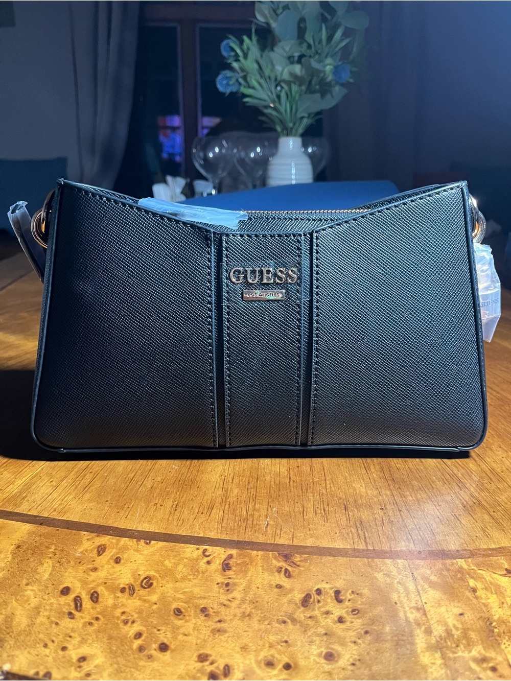 GUESS Alesso Black Shoulder Bag Purse Gold Hardware NWT EG977218